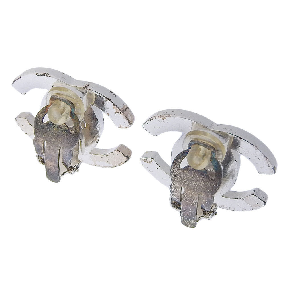 CHANEL Silver Logo Earrings - Picture 2 of 5